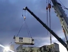 KP Squared flying a dog house during a Drilling Rig Move